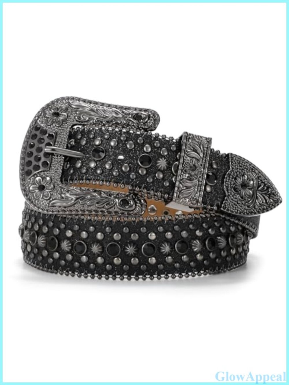 Rhinestone Western Belt Detachable Buckle Bling Cowboy Belt